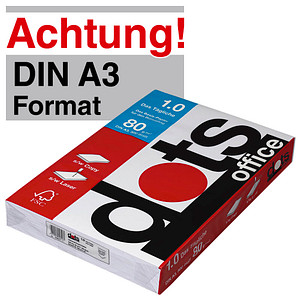 dots Kopierpapier office 1.0 DIN A3 80 g/qm 500 Blatt dots Kopierpapier office 1.0 DIN A3 80 g/qm 500 Blatt