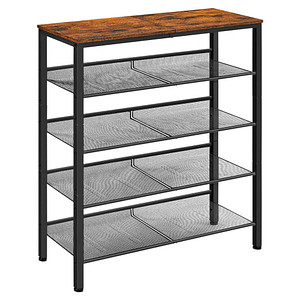 0194343030982 - Songmics - vasagle Schuhregal 5-stöckiger Schuhschrank offen Schuhablage 28 x 75 x 93 cm große Oberfläche für Taschen für Eingangsbereich Flur