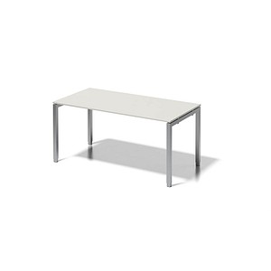 BISLEY Cito höhenverstellbarer Schreibtisch grauweiß, silber rechteckig, 4-Fuß-Gestell silber 160,0 x 80,0 cm