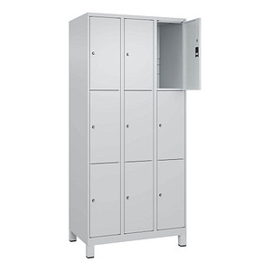 4066681681149 - Schließfachschrank Classic Plus lichtgrau 080010-303 S10009 9 Schließfächer 900 x 500 x 1950 cm 4066681681149 C+P-Möbel