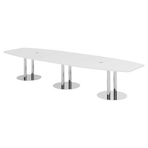 4032062315187 - HAMMERBACHER Konferenztisch KT40S weiß Tonnenform Rundrohr chrom 4000 x 850 - 1300 x 740 cm 4032062315187 - HAMMERBACHER Konferenztisch KT40S weiß Tonnenform Rundrohr chrom 4000 x 850 - 1300 x 740 cm