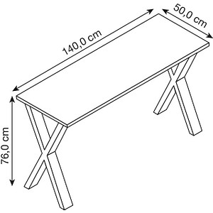 4051814432750 - Holz Schreibtisch H 76 x B 140 x T 50 cm Computertisch schlicht Füße aus hochwertigem Metall Arbeitstisch Büromöbel - Lona X 4051814432750 - Holz Schreibtisch H 76 x B 140 x T 50 cm Computertisch schlicht Füße aus hochwertigem Metall Arbeitstisch Büromöbel - Lona X