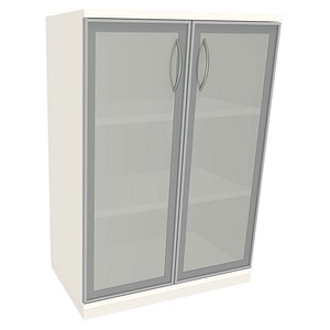 Sidney Aktenschrank Glas/weiß