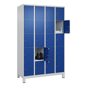 4066681682283 - Schließfachschrank Classic Plus enzianblau lichtgrau 080010-405 S10003 20 Schließfächer 1200 x 500 x 1950 cm 4066681682283 