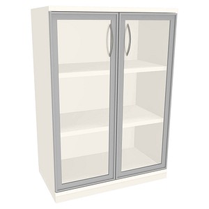 Sidney Aktenschrank Glas/weiß