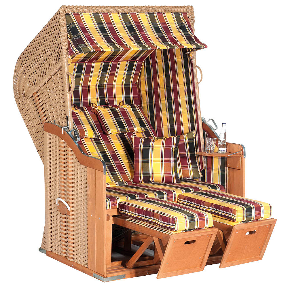 Müsing Strandkorb Sunny Smart Rustikal 250 Plus braun, beige gestreift