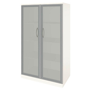 4260672331741 - fm Aktenschrank Sidney 4260672331741 weiß Acrylglas satiniert 3 Fachböden 800 x 442 x 1517 cm