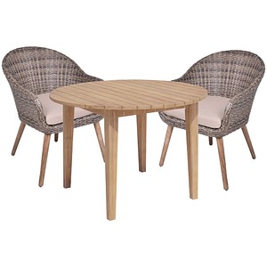 4041910000007 - Sitzgruppe PUEBLO ARVADA taupe natur Kunststoff Holz 3-teilig 4041910000007 Garden Pleasure
