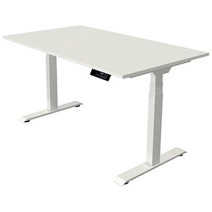 Kerkmann Move 1 stable elektrisch höhenverstellbarer Schreibtisch weiß rechteckig, T-Fuß-Gestell weiß 140,0 x 80,0 cm