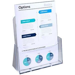 Exacompta Tischprospekthalter Office Exacryl transparent DIN A4 23,5 x 8,5 x 24,7 cm, 1 St.