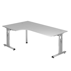 OS 82 höhenverstellbarer Schreibtisch grau L-Form OS 82 höhenverstellbarer Schreibtisch grau L-Form