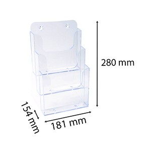 9002493109124 - Tischprospekthalter Office Exacryl transparent DIN A5 3 Fächern 181 x 154 x 280 cm 1 St