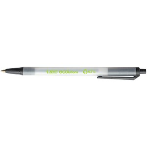 BIC Kugelschreiber ECOlutions® Clic Stic™ transparent/schwarz, Schreibfarbe: schwarz, 1 St.