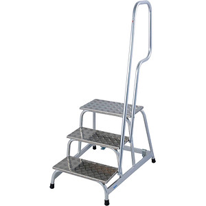 4009199805089 - Aluminium Montagetritt fahrbar Arbeitshöhe (max) 260 m STABILO Professional 805089 Silber 11 kg 4009199805089 Krause