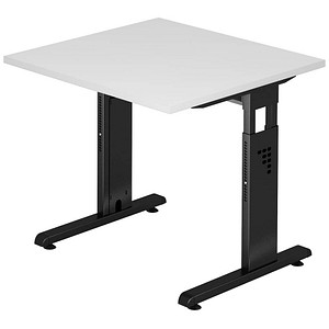 OS 08 höhenverstellbarer Schreibtisch weiß quadratisch