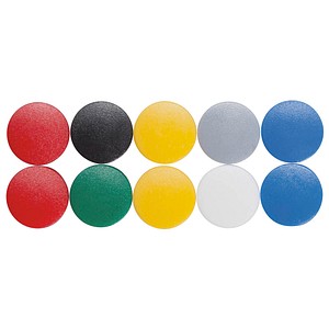 MAUL Magnete farbsortiert, Kunststoff Ø 1,5 cm, 10 St.