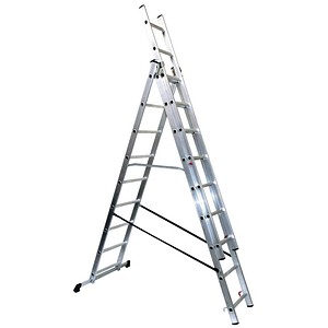 4260054775088 - Alu Schiebeleiter 760 mit 3 x 9 Stufen 4260054775088 SZ Metall 4260054775088 - Alu Schiebeleiter 760 mit 3 x 9 Stufen 4260054775088 SZ Metall