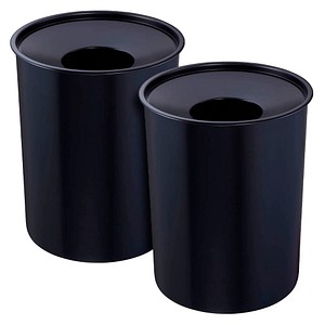 4012086026917 - Zwingo Sicherheitspapierkorb aus Stahl mit Löschkopf 13 Liter Feuerfester Sicherheitsmülleimer selbstlöschend Maße 24 x 24 x 305 cm schwarz