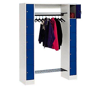 CP Garderobe mit Schließfächern Serie 8070 lichtgrau, enzianblau 80710-00 S10005, 10 Schließfächer 143,0 x 48,0 x 195,0 