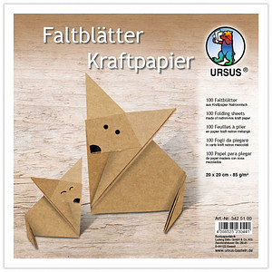 Image of URSUS® Faltblätter Kraftpapier braun 100 St.
