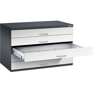 4068427436174 - Zeichnungsschrank DIN A1 5 Schubladen Höhe 760 mm schwarzgrau lichtgrau C+P 4068427436174 - Zeichnungsschrank DIN A1 5 Schubladen Höhe 760 mm schwarzgrau lichtgrau C+P