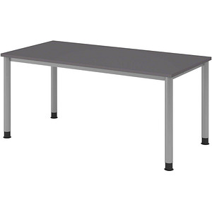 4032062321966 - HS16 höhenverstellbarer Schreibtisch grafit rechteckig 4-Fuß-Gestell silber 1600 x 800 cm