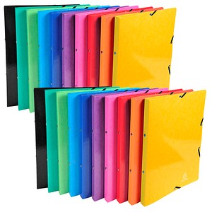 3130632548292 - Ringbuch DIN A4 Pressspankarton 2 Ringe 15 mm Farbig sortiert 20 Stück