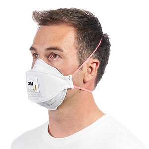 Atemschutzmaske Aura Cool Flow 9332+ Einweg Typ Partikelmaske FFP3 EN 1492001 + A12009 mit Ventil Polypropylen weiß 10 Stück