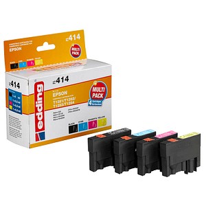 edding EDD-414  schwarz, cyan, magenta, gelb Druckerpatronen kompatibel zu EPSON T1285M, 4er-Set