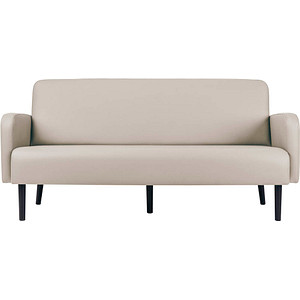 meet powered by PAPERFLOW 3-Sitzer Sofa LISBOA weiß schwarz Kunstleder 176,0 x 81,5 x 83,0 cm, 1 St.