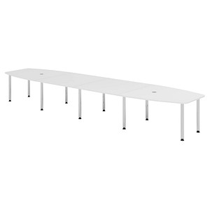 4032062315200 - HAMMERBACHER Konferenztisch KT52C weiß Tonnenform Rundrohr chrom 5200 x 850 1300 x 720 - 740 cm 4032062315200 - HAMMERBACHER Konferenztisch KT52C weiß Tonnenform Rundrohr chrom 5200 x 850 1300 x 720 - 740 cm
