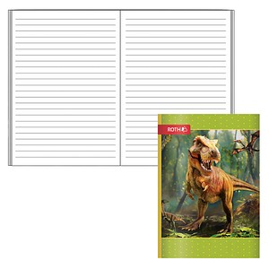 4028279491165 - ROTH Schulheft T-Rex Welt Lineatur 51 liniert DIN A6 ohne Rand 32 Blatt