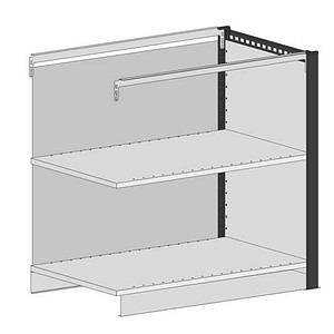 4058255114894 - Thekenmodul MULTIplus Endmodul ohne Arbeitsplatte schwarz 1056 x 780 x 1007 cm