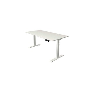 Kerkmann Move 1 stable elektrisch höhenverstellbarer Schreibtisch weiß rechteckig, T-Fuß-Gestell weiß 160,0 x 80,0 cm