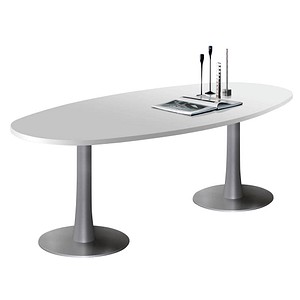 8029466037773 - Konferenztisch Idea+ lichtgrau oval Säulenfuß alu 2400 x 1100 x 740 cm 8029466037773 - Konferenztisch Idea+ lichtgrau oval Säulenfuß alu 2400 x 1100 x 740 cm