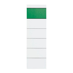 Ordneretiketten Grüner Balken weiß für 8,0 cm Rückenbreite, 10 St.