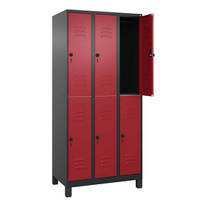 4068427352757 - Spind Classic Plus rubinrot schwarzgrau 080310-30 S10124 6 Schließfächer 900 x 500 x 1950 cm 4068427352757 C+P-Möbel 4068427352757 - Spind Classic Plus rubinrot schwarzgrau 080310-30 S10124 6 Schließfächer 900 x 500 x 1950 cm 4068427352757 C+P-Möbel