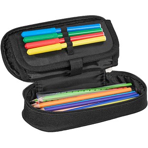 9004546372721 - Federmappe oval klein schwarz 21x10x5cm mit Innenklappe  9004546372721 PBs