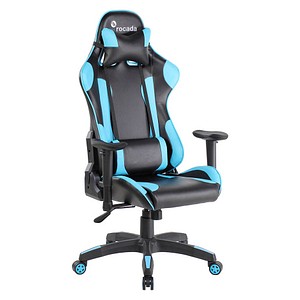 8427951914316 - Bürostuhl Gaming Wippmechanik mit Gegengewichteinstellung schwarz blau kaiserkraft