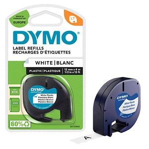 Dymo Schriftbandkassetten Kunststoff Laminiert - 12 Mm X 4 M, Auf Weiß, Blister Schwarz - Image 14