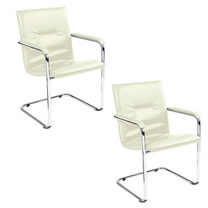 4045513003007 - Besucherstuhl Rumba weiß   chrom mit Armlehnen Freischwinger 4045513003007 2 Stück