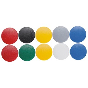 MAUL Magnete farbsortiert, Kunststoff Ø 2,0 cm, 10 St.