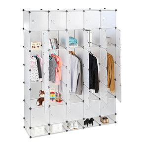 4052025942373 - Kleiderschrank transparent 20 Fachböden 1800 x 465 x 2340 cm 4052025942373 relaxdays