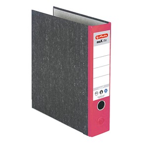 4008115171307 - Ordner herlitz maXfile nature DIN A4 Rückenschild geklebt Hartpappe Rückenbreite 80 mm rot 1 Stück