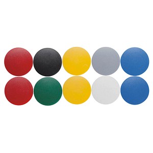 MAUL Magnete farbsortiert, Kunststoff Ø 3,2 cm, 10 St.