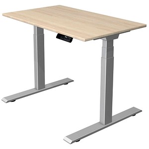Kerkmann Move 1 stable elektrisch höhenverstellbarer Schreibtisch ahorn rechteckig, T-Fuß-Gestell silber 100,0 x 60,0 cm