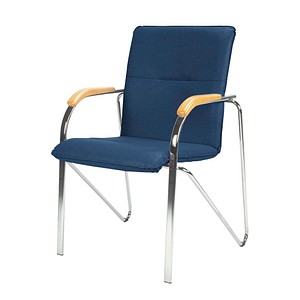 4045513003052 - Besucherstuhl SAMBA blau   chrom mit Armlehnen 4-Fuß-Gestell 4045513003052 2 Stück