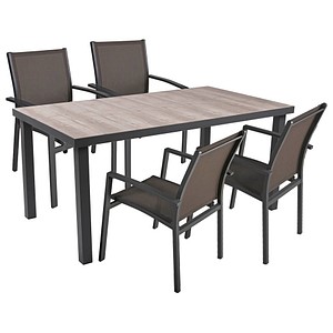 Garden Pleasure Sitzgruppe RANA, anthrazit Metall, 5-teilig