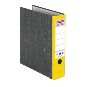 4008115171109 - Ordner herlitz maXfile nature DIN A4 Rückenschild geklebt Hartpappe Rückenbreite 80 mm gelb 1 Stück