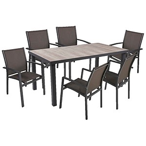 Garden Pleasure Sitzgruppe RANA, anthrazit Metall, 7-teilig